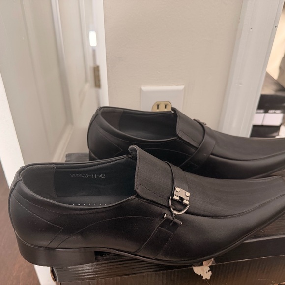 Sleek Black Loafers with Buckle Detail main image 4